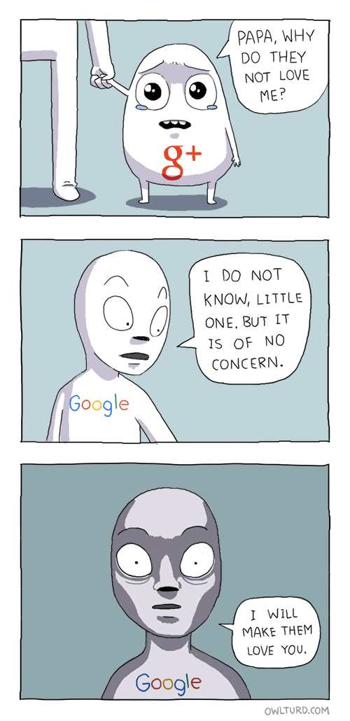 comic strip about google plus